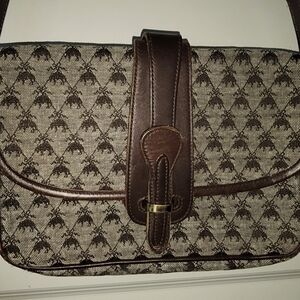 Brooks Brothers Purse - Vintage Canvas Print. Brown & Tan.
